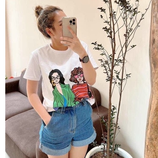 Áo Phông Nữ Tay Lỡ Form rộng Cá Tính Unisex Chất Cotton Mềm Áo Thun Nữ Form Rộng Hình In Vải Mát Mịn Không Xù Lông Đẹp