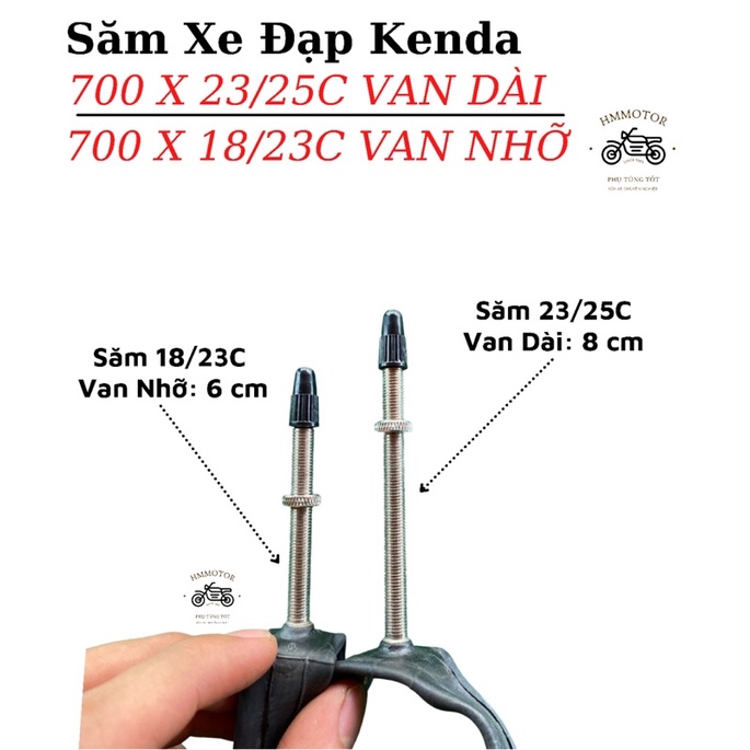 Săm 700 x 23/25c van dài Xe Đạp Đua, Xe Thể thao Kenda