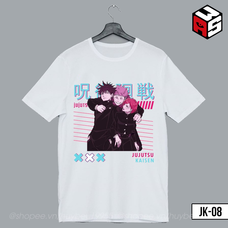 Áo thun Jujutsu Kaisen, áo phông unisex Gojo Satoru, Sakuna, Yuji, Megumi, Nobara cotton thoáng mát