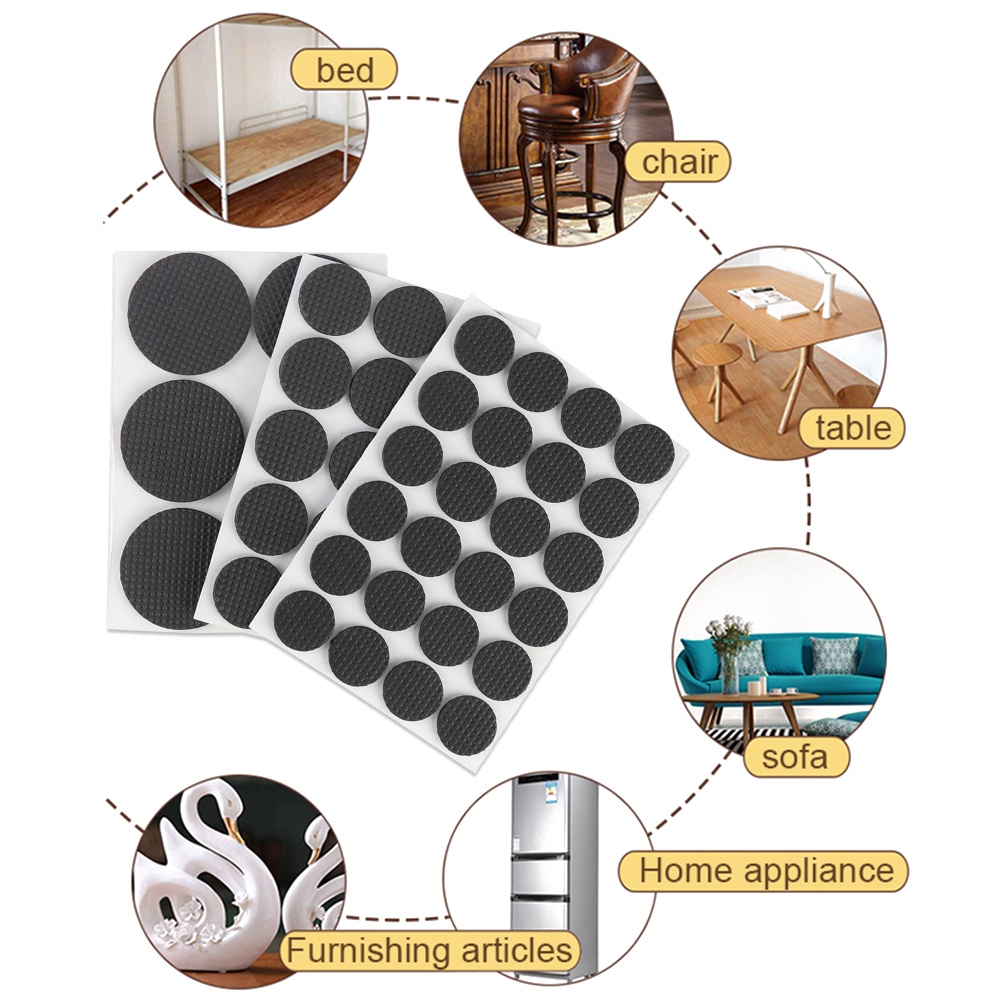 Bộ 30 Miếng Đệm Chân Ghế sofa / Đồ Nội Thất Bằng Cao Su Tự Dính Chống Trượt