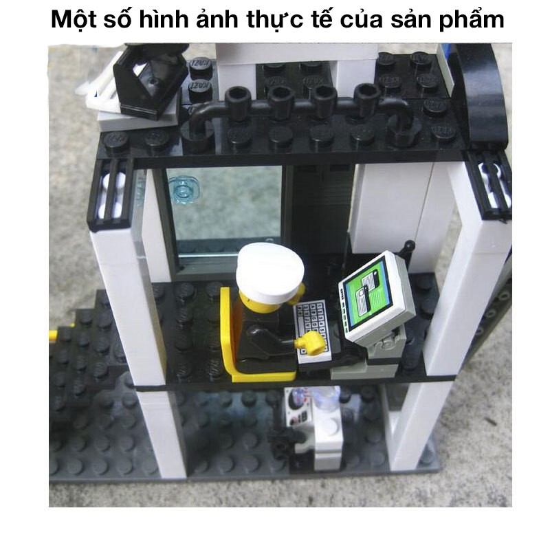 Bộ đồ chơi xếp hình lego bằng nhựa cho bé cảnh sát thành phố với 631 chi tiết, kích thước lớn quà tặng cho bé