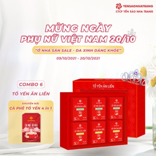 Set 6 Tổ Yến Ăn Liền Vị Hạt Sen & Hạt Sen Táo Đỏ - Bộ Hộp Quà Yến Sào Nha Trang