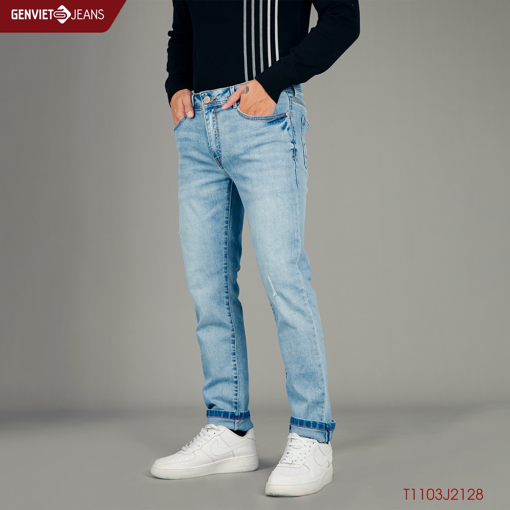 Quần Jeans Nam Ống Col Cơ Bản Genviet Jeans Nam T1103J2128