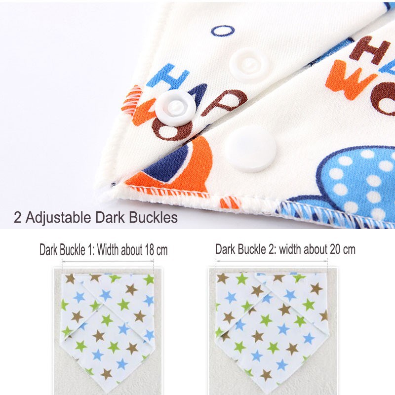 Yếm Ăn Cotton Hai Lớp Hình Tam Giác Dễ Thương Cho Bé