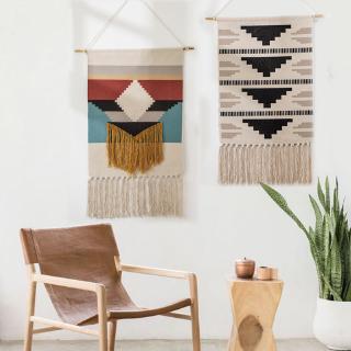 Hand-woven tassel tapestry homestay children's bedroom decoration Nordic meter box covering hanging canvas art background cloth