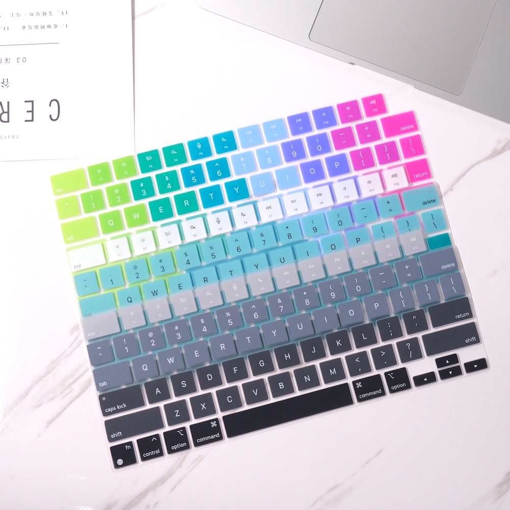 Ốp Bảo Vệ Bàn Phím Máy Tính Bằng Silicon Màu Gradient Chống Thấm Nước Cho MacBook Air 13.6inch A2681 2022 Air M2