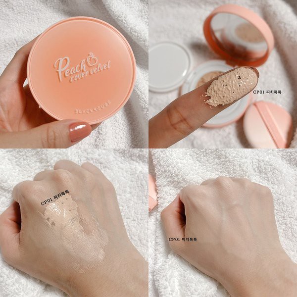 Phấn Nước Black Rouge Peach Cover Velvet Cushion SPF 50+ PA++++