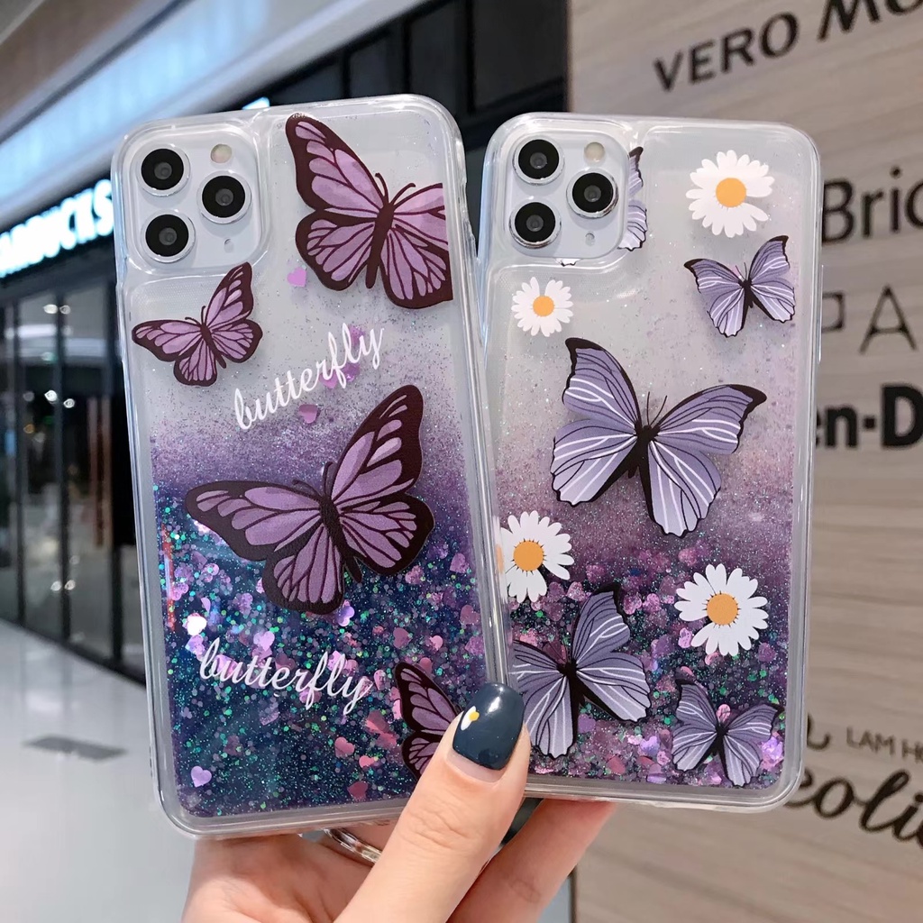Ốp Điện Thoại TPU Dẻo Họa Tiết Cát Chảy Lấp Lánh Cho iPhone 6 6S 8 Plus X XR XS Max 11 Pro Max 12