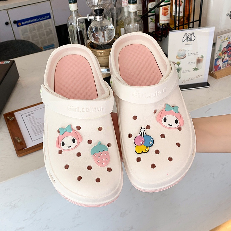 Dép sục y tá, dép crocs siêu nhẹ chống trượt, đi mưa, chống trơn tặng kèm Jibbitz