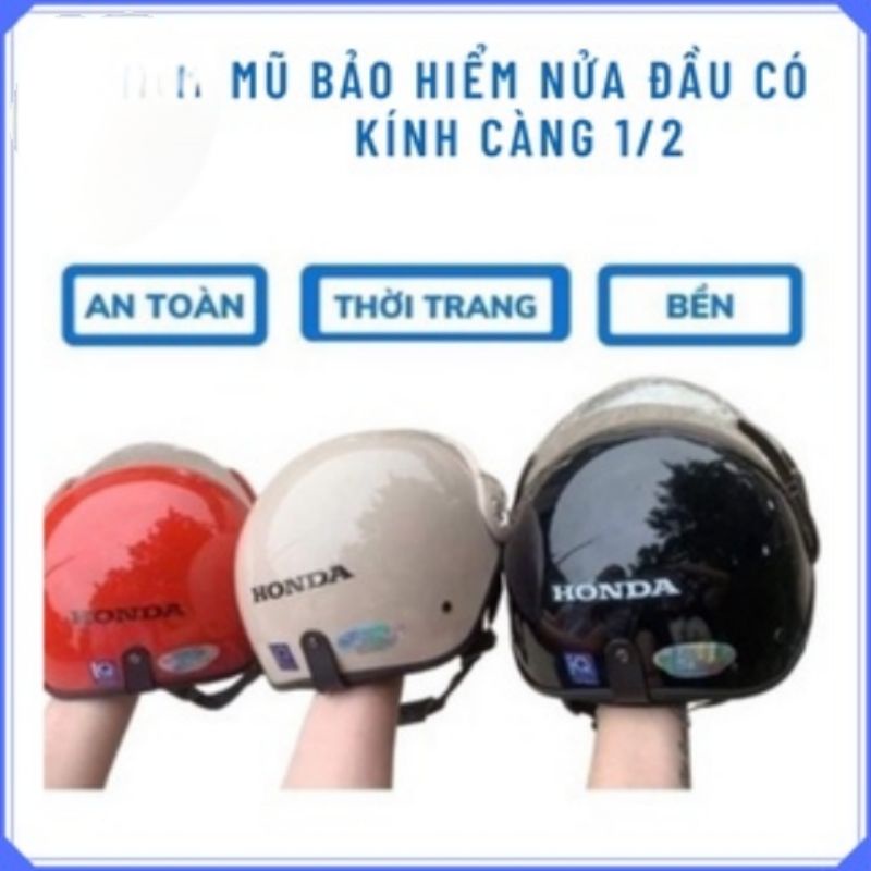 Mũ bảo hiểm honda nửa đầu có kính chắn gió