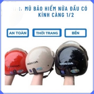 Mũ bảo hiểm honda nửa đầu có kính chắn gió