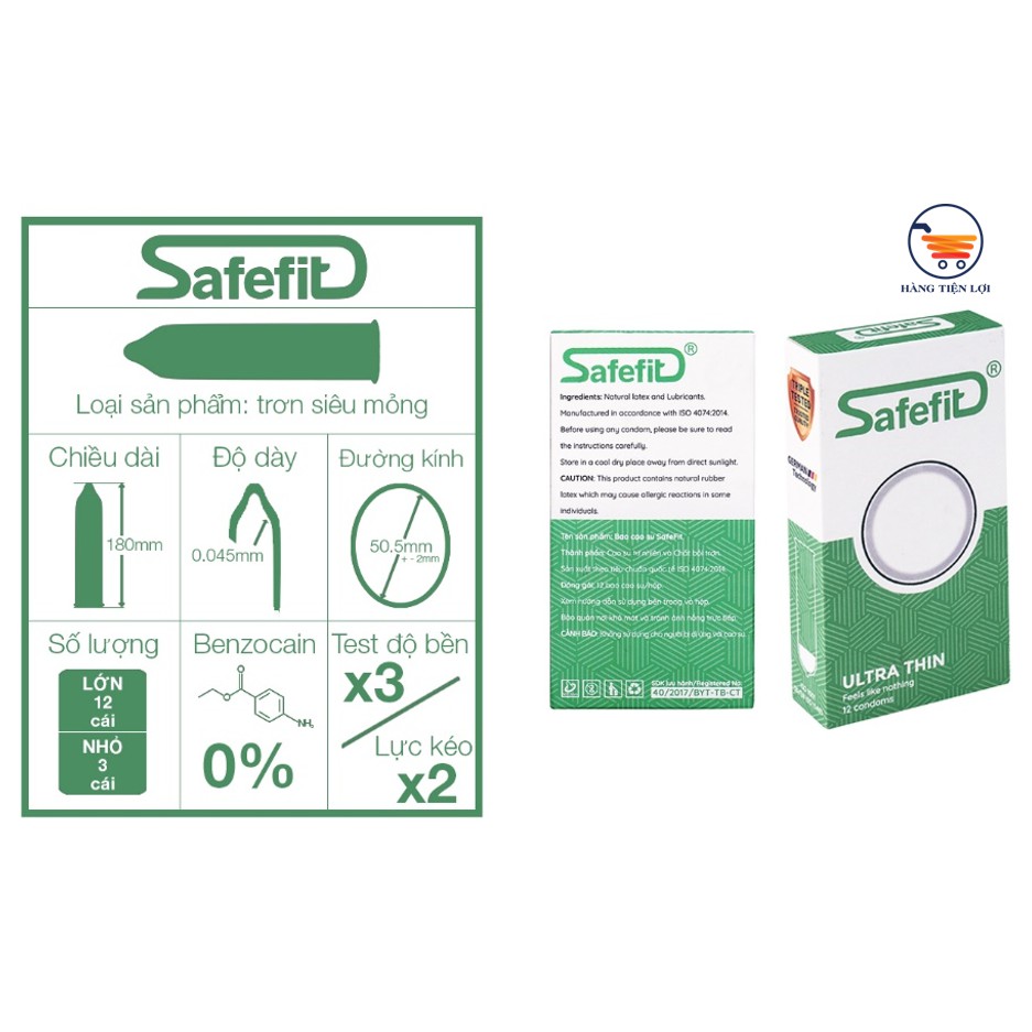 Bộ 3 hộp bao cao su Safefit 4in1 - Prolong - Untra thin - mỗi hộp 12 chiếc