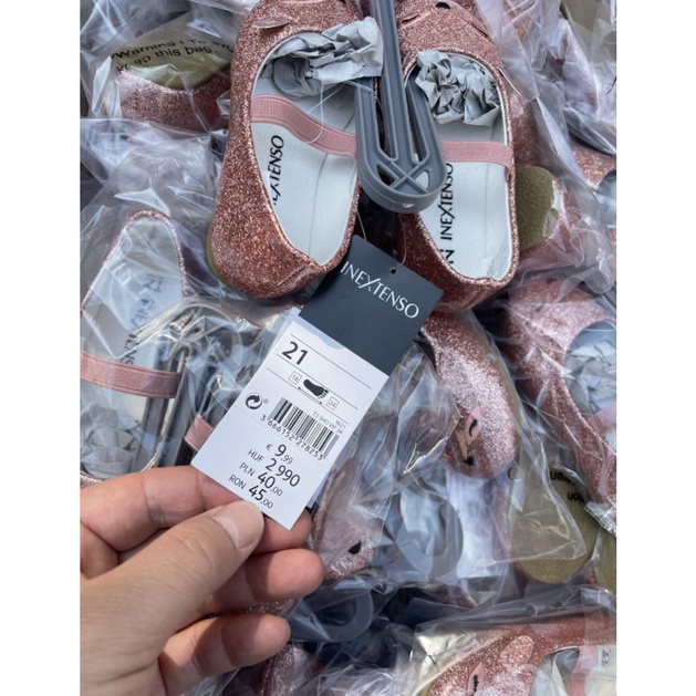 Giày bệt inexteso nhũ hồng xuất dư xịn cho bé gái