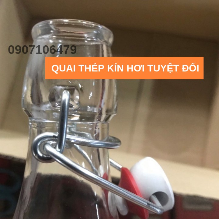 Chai Thủy Tinh Nhập Khẩu Ý đáy vuông Bormioli Rocco - 1 Lít