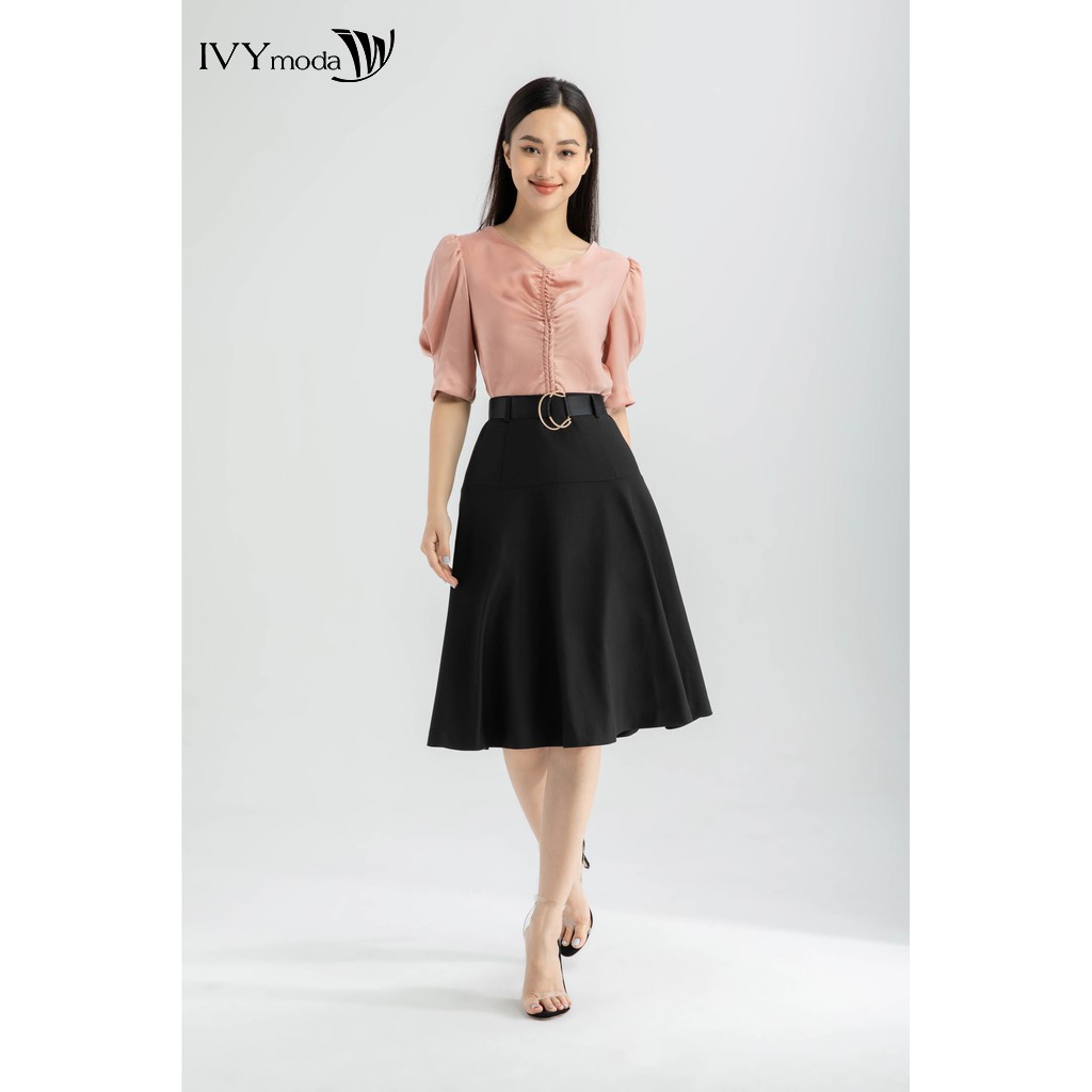 Chân váy xòe kèm đai nữ IVY moda MS 31M6347