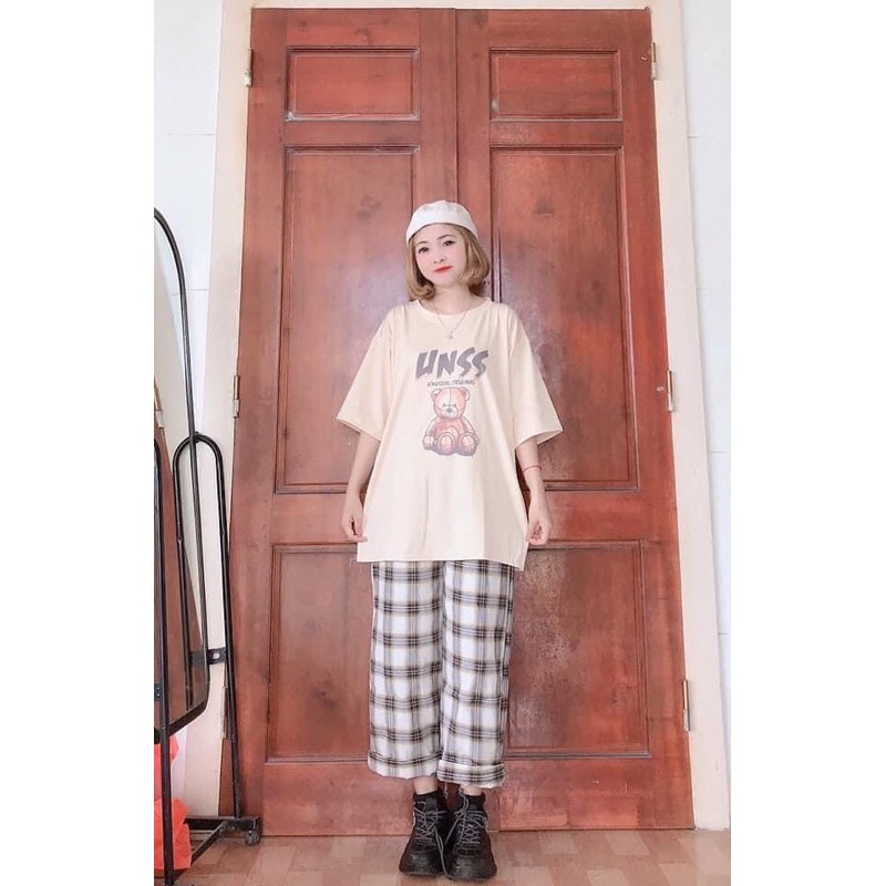 Sét áo gấu UNSS +quần kẻ karo