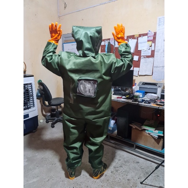Bộ bảo hộ bắt ong an toàn tuyệt đối. hàng 2 lớp liền găng ủng