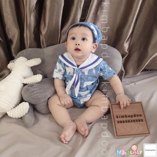 Bộ Bodysuit Hải Quân In Gấu Tuyết Cho Bé - Mihababy - BDSTNHAIQUAN_GAUTUYET