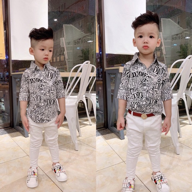 Áo sơ mi hoặc quần kaki mềm co giãn cho bé trai 9-20kg