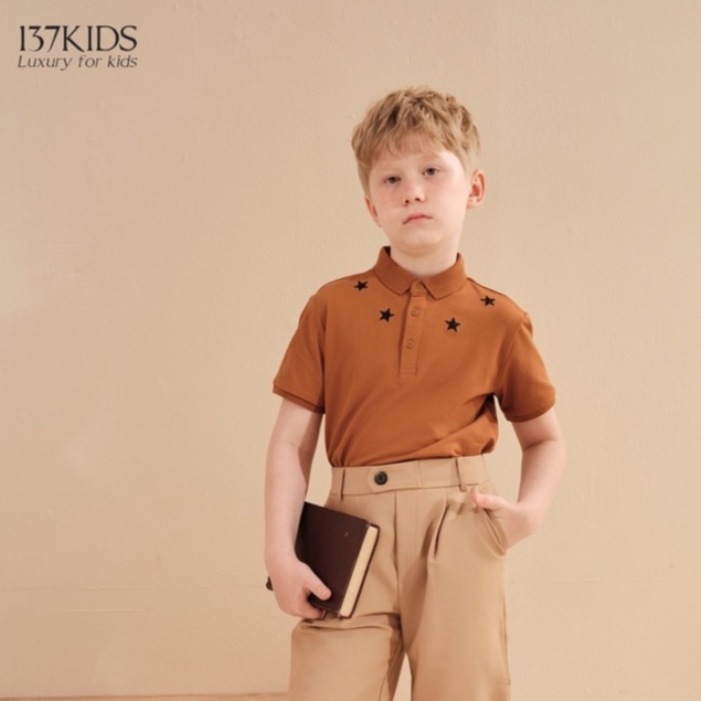 Áo polo cổ sao unisex thiết kế 137Kids cotton thoáng mát, thấm hút mồ hôi tốt cho bé