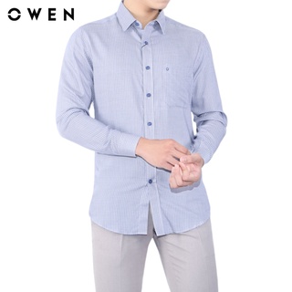 Áo sơ mi dài tay nam Owen Bamboo Regular Fit Xám caro - AR22241DT