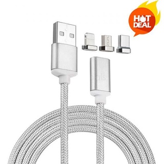 Cáp sạc nam châm iphone -cáp sạc samsung -cáp sạc -cáp sạc giá rẻ -cáp sạc nam châm 3 đầu dây dù