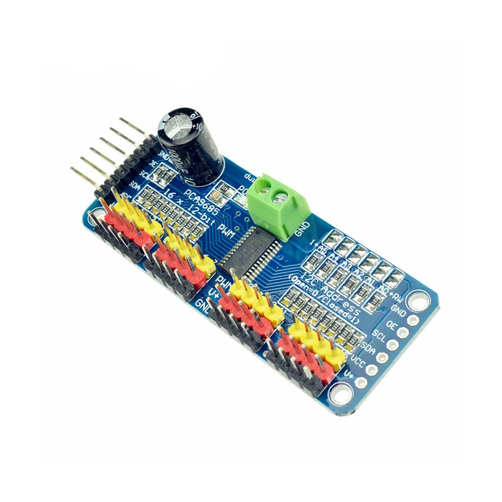 GLENES High Quality Servo Shield 12-bit Raspberry Pi Module for Driver I2C 16-Channel PCA9685 PWM/Servo DIY/Multicolor