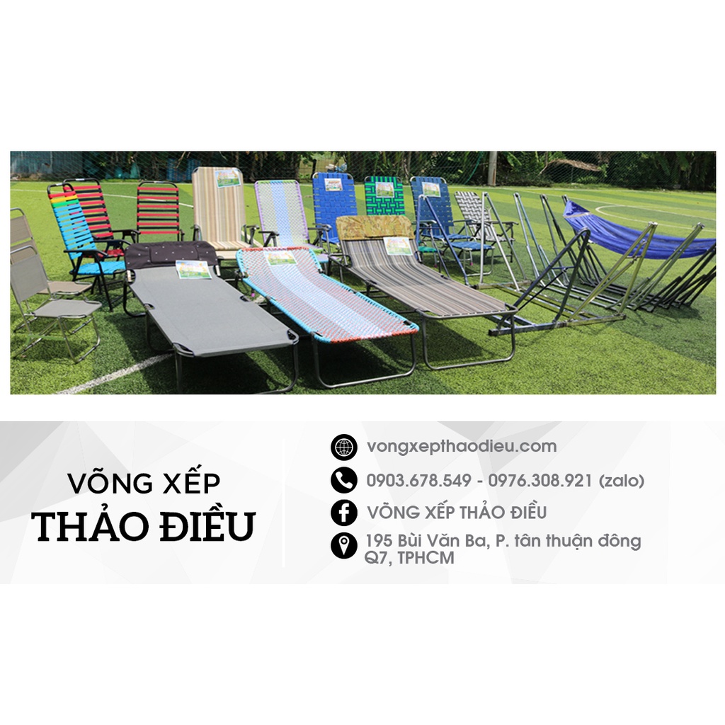 Ghế xếp thư giãn VIP lưới thổ cẩm mát lưng