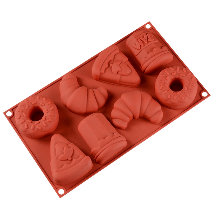 Khuôn Silicon 8 Ngăn Làm Bánh Donut