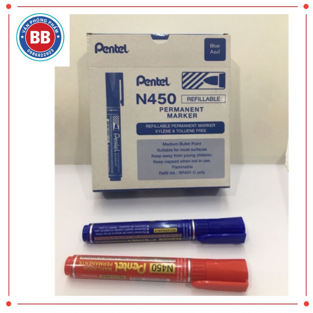 5 cái bút dạ dầu Pentel nhật N450,bút lông dầu, bút chết ko xoá được