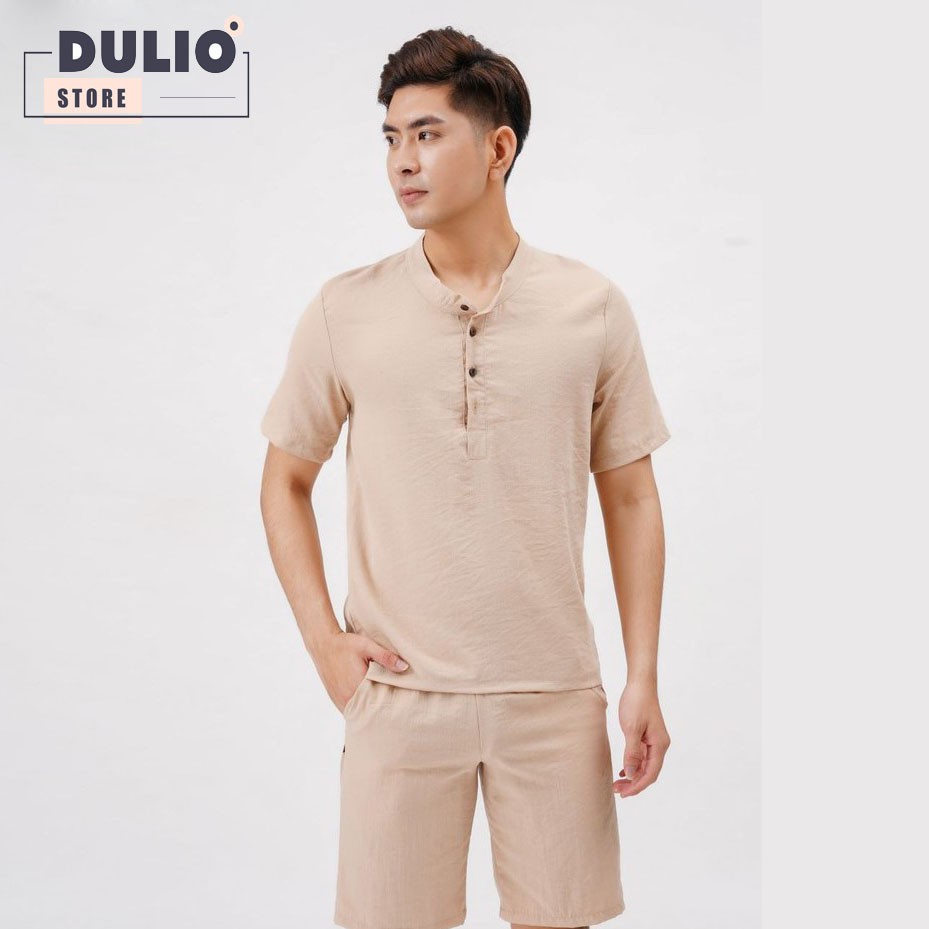 Bộ Đũi Nam Đồ Bộ mùa hè quần áo cộc tay đẹp cao cấp DULIO STORE BDN02