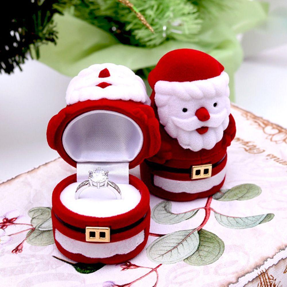 Hộp Đựng Trang Sức Hình Ông Già Noel Màu Sắc Đỏ Hiện Đại