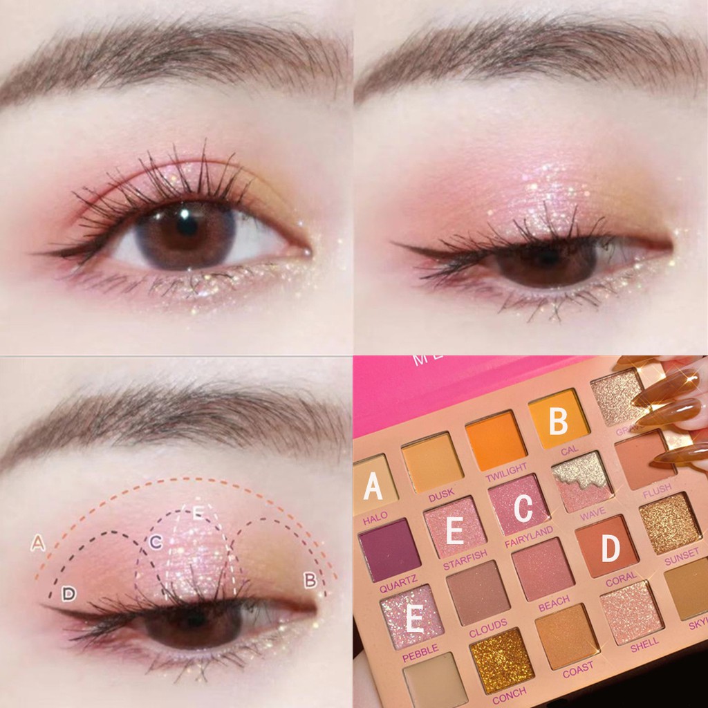 Bảng phấn mắt nhũ lì 20 ô Mealea Sunset Sena Beauty | BigBuy360 - bigbuy360.vn