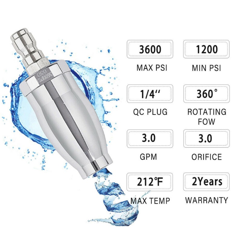 Vòi Phun Nước Áp Suất Cao 3.0GPM 3600PSI Thiết Kế Xoay Tiện Dụng