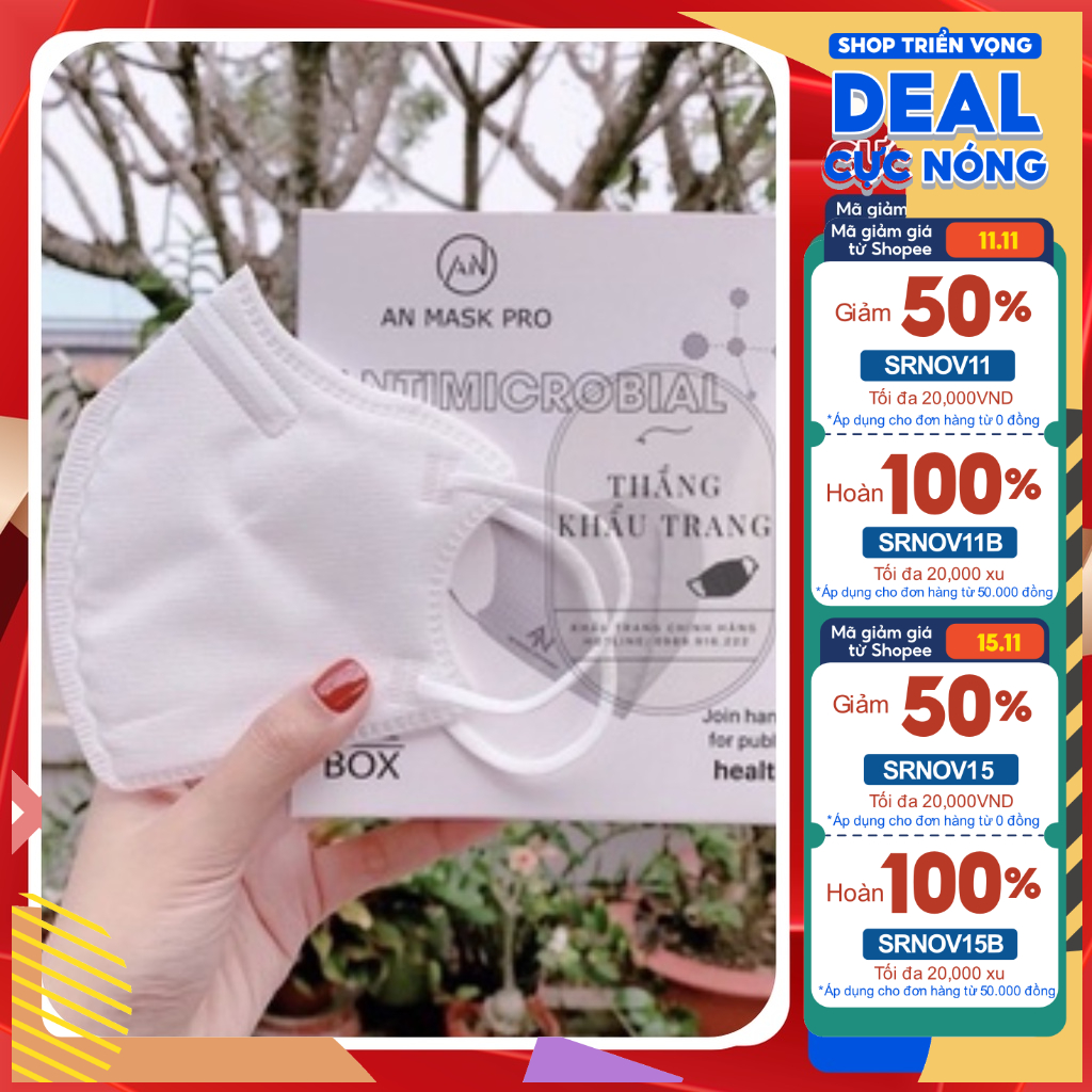 khẩu trang 6D An mask pro 99+ 5 lớp lọc công nghệ mới