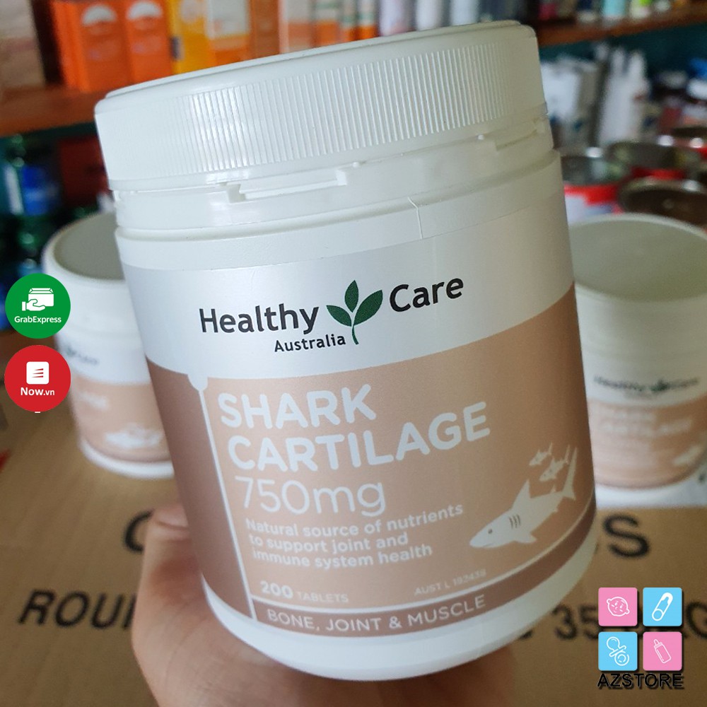 Sụn Vi Cá Mập  Shark Cartilage 750mg Healthy Care 200 viên - Sụn cá mập hỗ trợ xương khớp