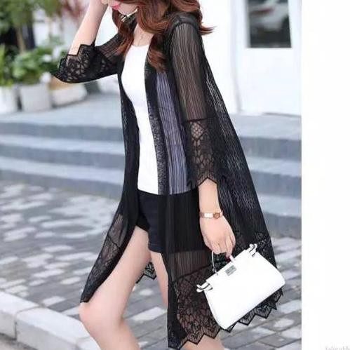 Áo Khoác Cardigan Phối Ren Phong Cách Bohemian