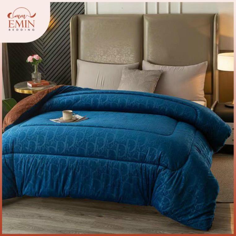 Chăn lông thỏ DIOR chính hãng, nhập khẩu túi da xịn nặng 4.5kg, kích thước 2x2,3m EMIN Bedding