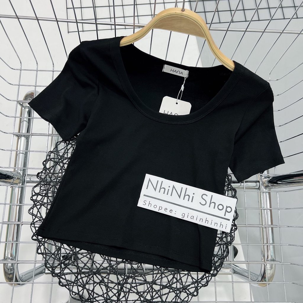 Áo phông Croptop ngắn tay dáng ôm, Áo thun dáng ngắn form ôm XX755 - NhiNhi Shop