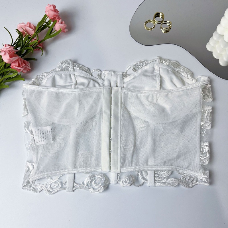 Áo Lót Ren Lưới Xương Cá Thêu Hoa Hồng Gợi Cảm Cho Nữ