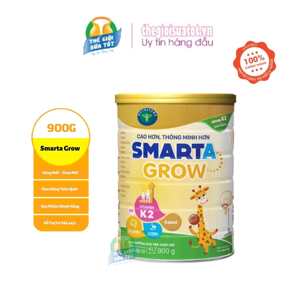 Sữa bột Smarta Grow Phát triển Chiều cao và Não bộ (900g)