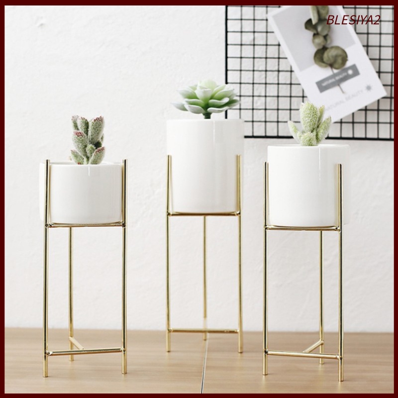 Nordic Ceramic Iron Art Vase Set for Home Office Decor Flower Pot White-S