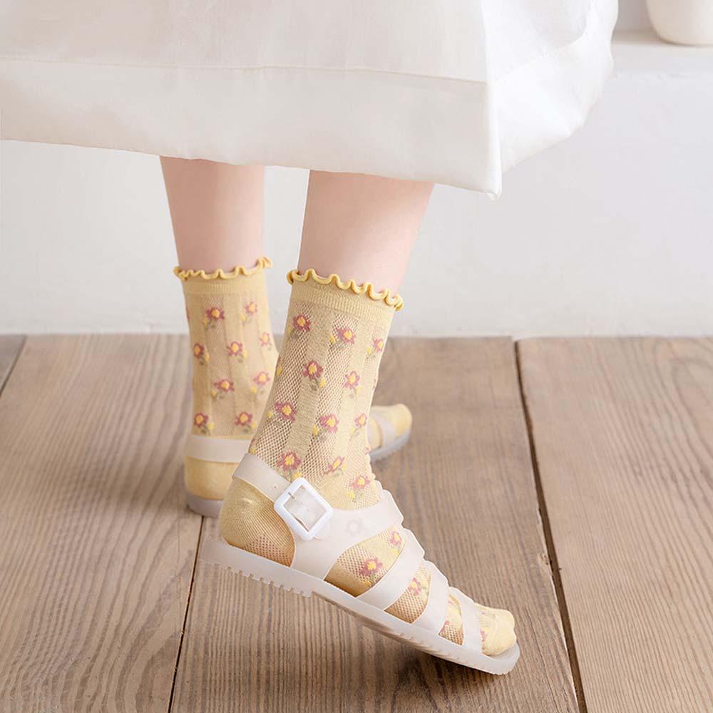 Đôi Vớ Ren Hoa Xuyên Thấu Thoáng Khí Thời Trang Cho Nữ