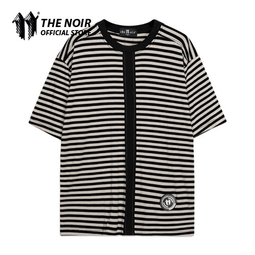 Áo thun kẻ sọc ngang tay dài form rộng unisex nam nữ - phong cách đường phố, công sở THE NOIR