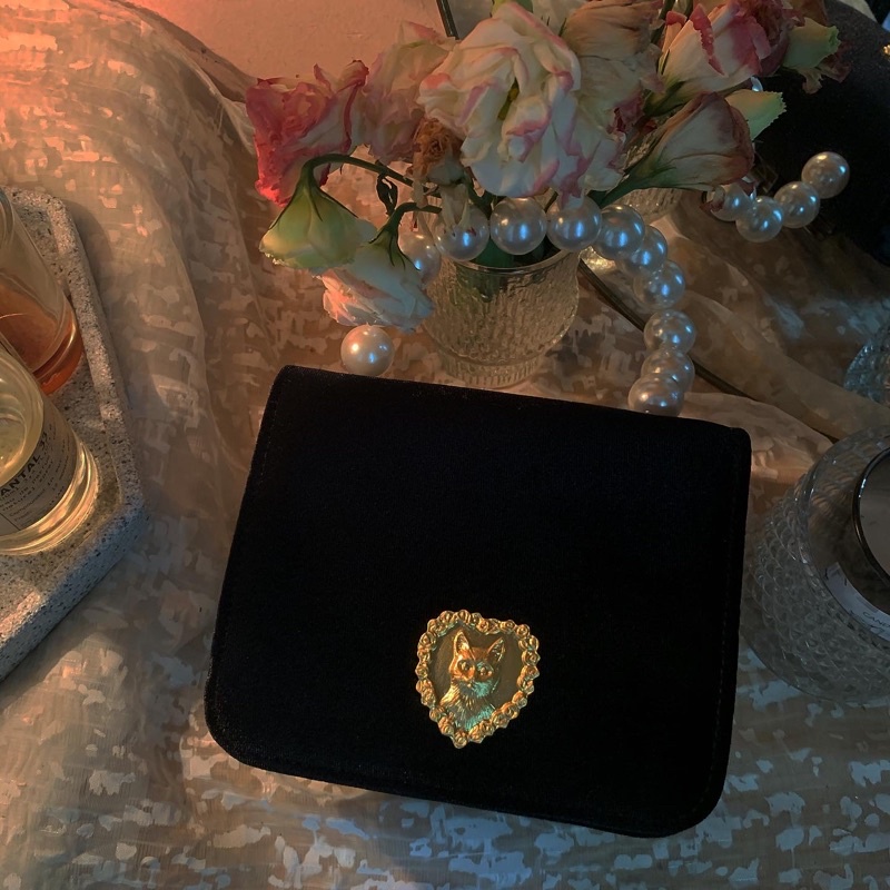 The Kat mini - Túi xách nhung retro quai hạt trai