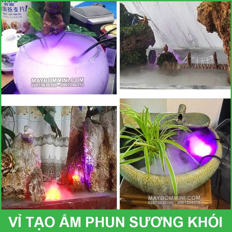 Vỉ Tạo Ẩm Phun Sương Khói 1 Mắt 12 Đèn LED 24V 30W Kèm Nguồn Điện