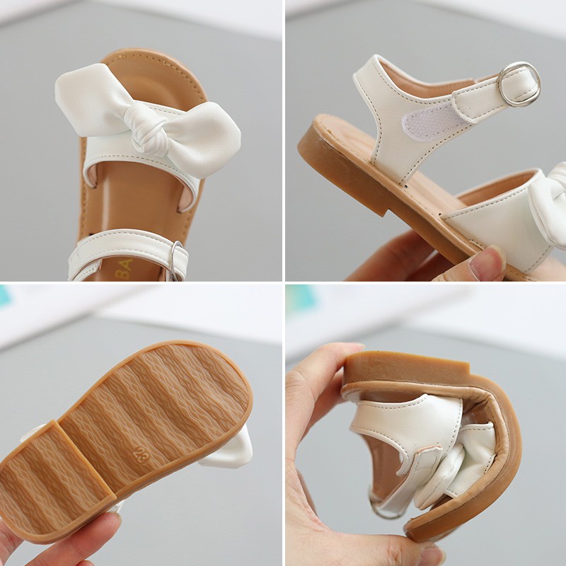 Dép Sandal Cho Bé Gái - Giày Sandal Thắt Nơ, Da Siêu Mềm Cho Bé Từ 1-6 Tuổi M005