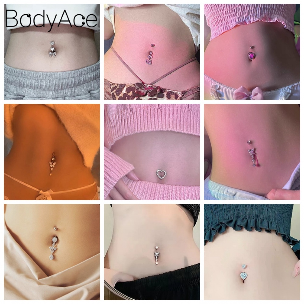 1 Khuyên RốN HìNh Hoa BằNg ThéP Không Gỉ