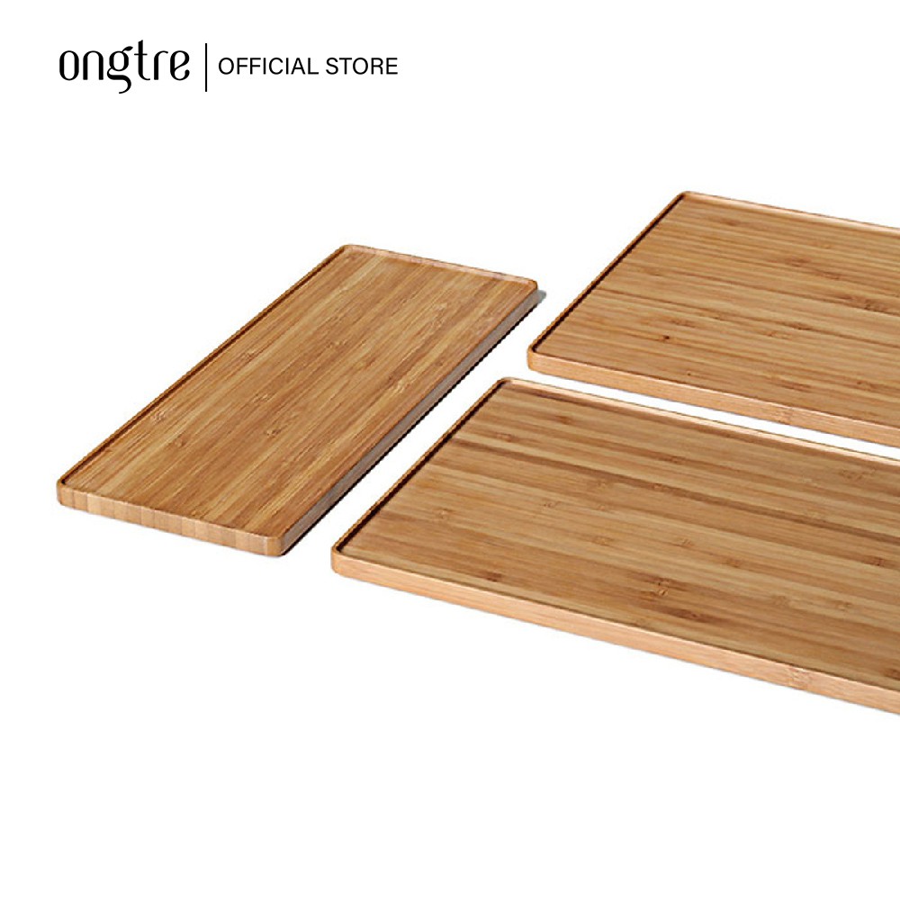 Khay tre tròn, vuông, chữ nhật decor ONGTRE hình chữ nhật đựng đồ ăn, uống trà