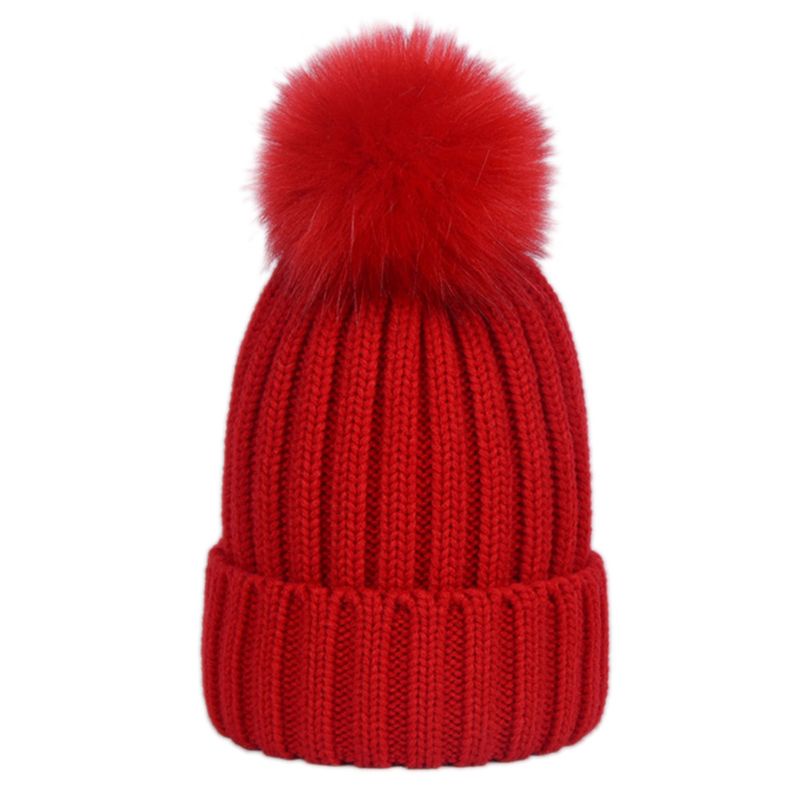 Mũ Len Beanie Màu Trơn Có Gân Thời Trang Mùa Đông Cho Nam Và Nữ